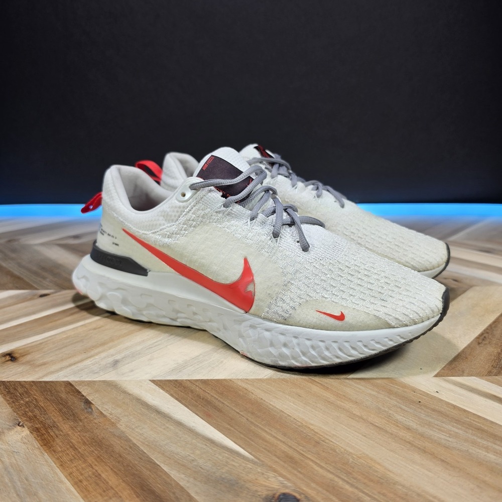 Nike React Infinity Run Flyknit 3 Men's 12.5 White Red Running Sneakers Athletic